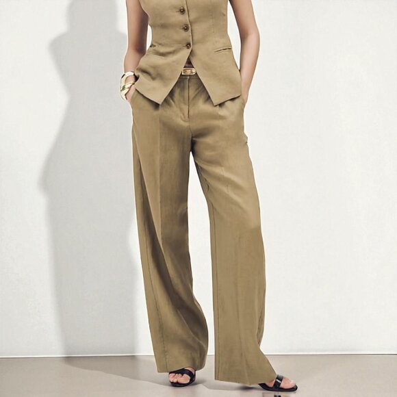 J. Crew Wide-leg Essential pant in linen Size 18 - Picture 1 of 12